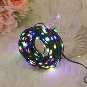 2022 Waterproof LED Green Wire String Lights Outdoor 20/50/100M 8 Modes Fairy Garland Lights for Garden Wedding Christmas Decor