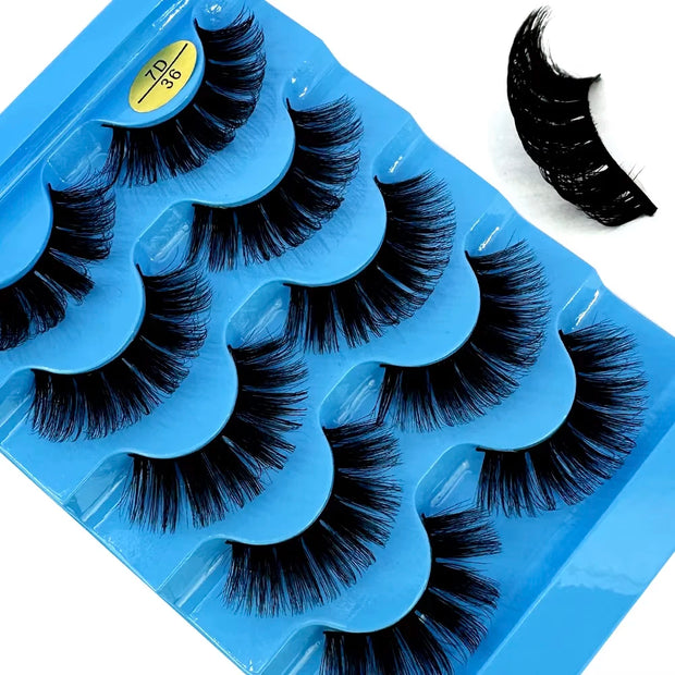 NEW 5pairs Classic Hybrid Volume Lashes New Arrival Wispy D Curl Short Russian Strip Lashes Makeup False Eyelashes