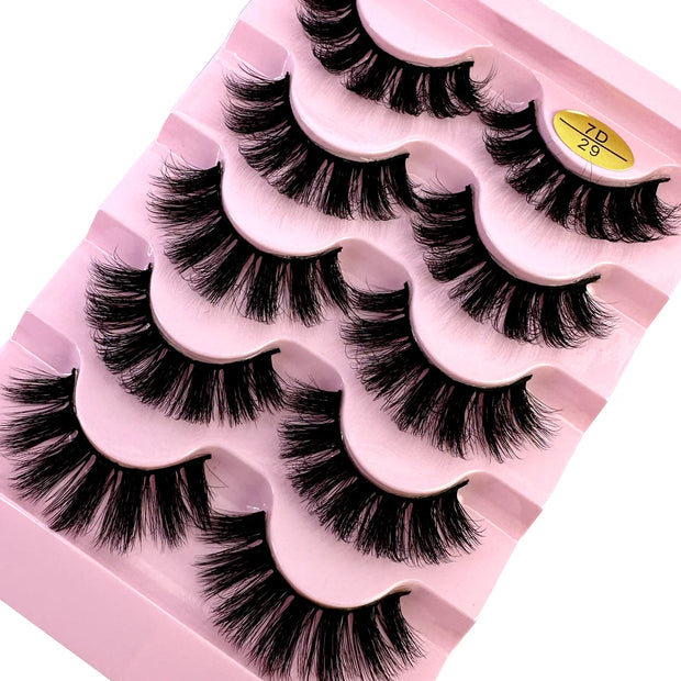 NEW 5pairs Classic Hybrid Volume Lashes New Arrival Wispy D Curl Short Russian Strip Lashes Makeup False Eyelashes