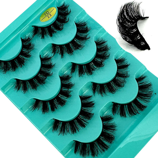 NEW 5pairs Classic Hybrid Volume Lashes New Arrival Wispy D Curl Short Russian Strip Lashes Makeup False Eyelashes