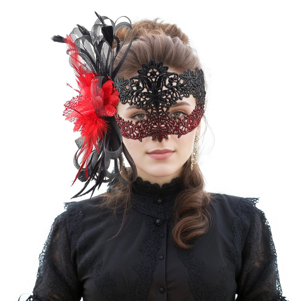Halloween Mask Cocktail Feather Theme Party Masquerade Diamond Hair Ornaments Tassel Cosplay Costume for Women Ladies Wear