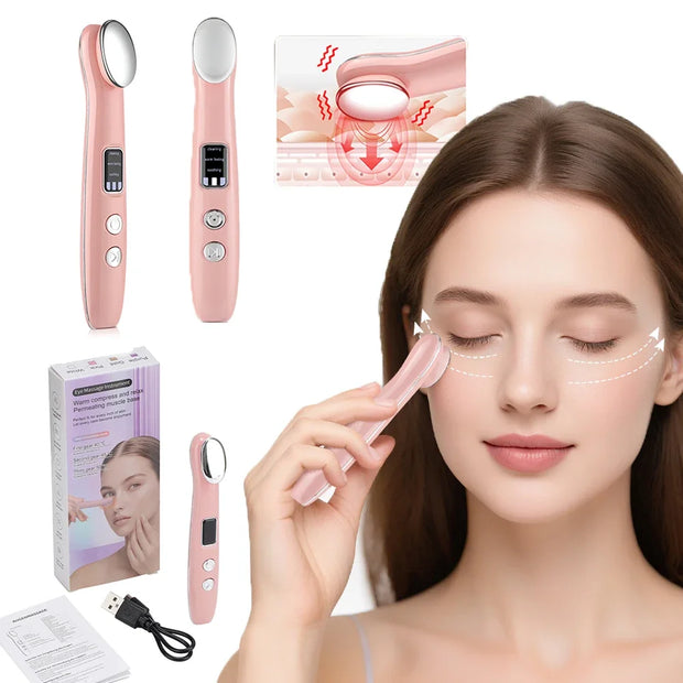New Smart Eye Vibration Massage 3 Mode Hot Therapy for Eye Care Facial Relaxation Tool Portable Rechargeable Home Use Massager