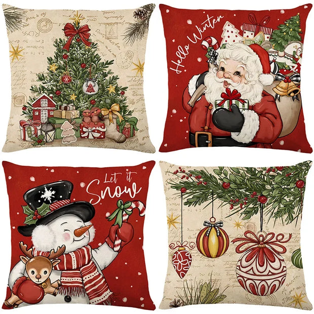 45cm Christmas Decorations Christmas Cushion Cover Pillowcase 2024 for Home Ornament Xmas New Year Christmas Decor 2025 home