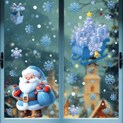 Christmas Blue Snowman Window Stickers Santa Claus Bird Snowflake Elk Ornaments Merry Christmas 2025 Happy New Year 2026