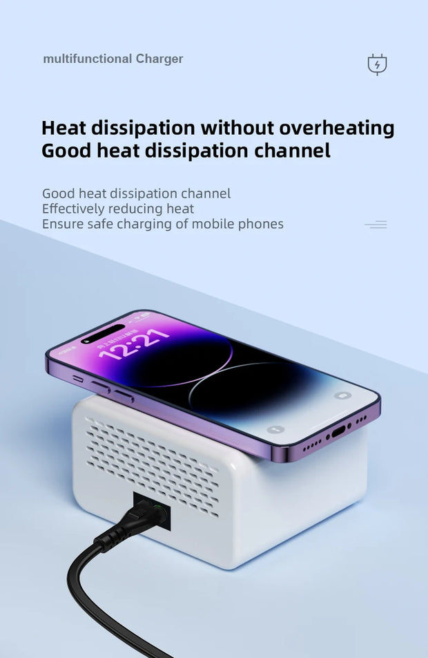 65W USB Type C Multi Function Charger Station Wireless Charing Fast 8 Ports PD QC3.0 Quick Charge Power Adapter for phone