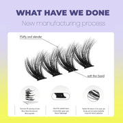 GROINNEYA Lashes Clusters Cat Eyelashes Wispy Individual Lashes Extensions Volume Fluffy Clusters Lashes DIY Eyelashes Makeup