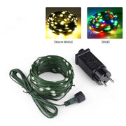 2022 Waterproof LED Green Wire String Lights Outdoor 20/50/100M 8 Modes Fairy Garland Lights for Garden Wedding Christmas Decor