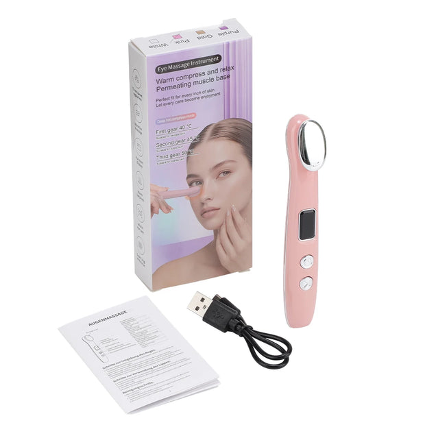 New Smart Eye Vibration Massage 3 Mode Hot Therapy for Eye Care Facial Relaxation Tool Portable Rechargeable Home Use Massager