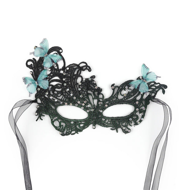 Halloween Mask Cocktail Feather Theme Party Masquerade Diamond Hair Ornaments Tassel Cosplay Costume for Women Ladies Wear