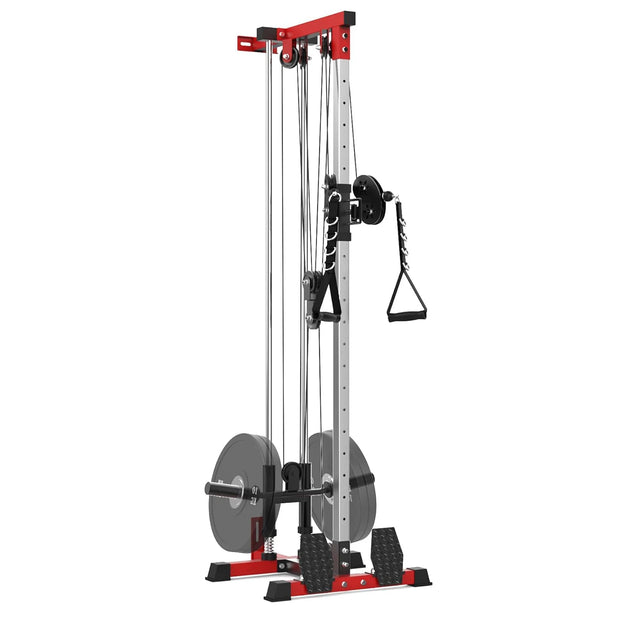 LAT Pulldown Machine,Multi-Functional Cable Machine with High and Low Pulley Station,Row Cable Machine Home Gym with Leg Support