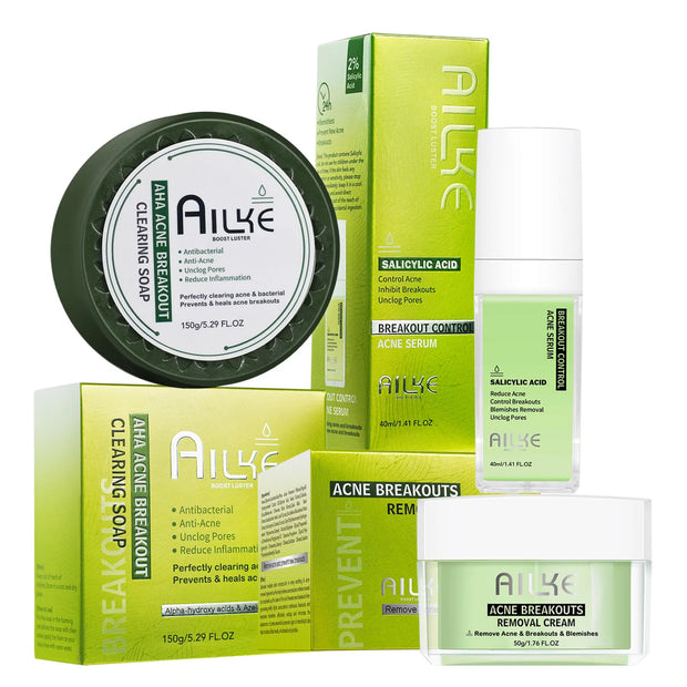 AILKE Acne Removal Face Care Set, Effectively Anti Acne-Prone Skin, Pimples, Control Breakouts, Unclog Pores, For Women and Men