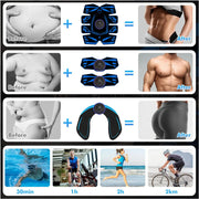 Professional EMS 8-Pad Ab Trainer and Muscle Stimulator with Vibration for Abdominal Toning, Home Fitness Equipment