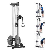 LAT Pulldown Machine,Multi-Functional Cable Machine with High and Low Pulley Station,Row Cable Machine Home Gym with Leg Support