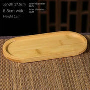 Multi Bamboo Tray Wood Saucer Flower Pot Tray Cup Pad Coaster Plate Kitchen Decorative Plate Creative Coaster Coffee Cup Mat