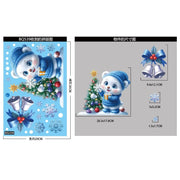 Christmas Blue Snowman Window Stickers Santa Claus Bird Snowflake Elk Ornaments Merry Christmas 2025 Happy New Year 2026