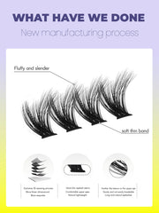 GROINNEYA Lashes Clusters Cat Eyelashes Wispy Individual Lashes Extensions Volume Fluffy Clusters Lashes DIY Eyelashes Makeup