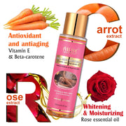 AILKE Organic Carotene Serum Brightening Body Oil, Smooth Skin, Moisturizing, With Vitamin E, Rose Essential Oil, 250ml/ 8.8 oz