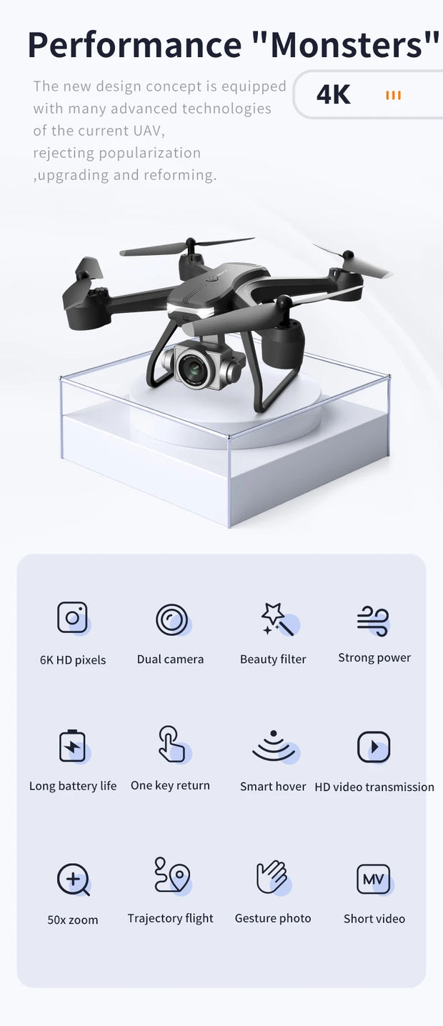 New V14 Drone 8K Profesional 1080P HD Dual Camera WiFi FPV Drones Height Keep RC Quadcopter Helicopter Dron Kids Toys Gift