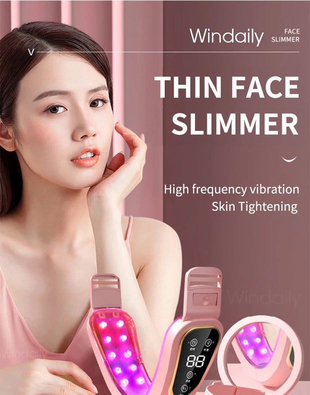 Facial Lifting Device LED Photon Therapy Facial Slimming Vibration Massager Double Chin V Face Shaped Cheek Lift  Belt Machine