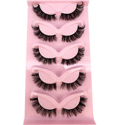 NEW 5pairs Classic Hybrid Volume Lashes New Arrival Wispy D Curl Short Russian Strip Lashes Makeup False Eyelashes