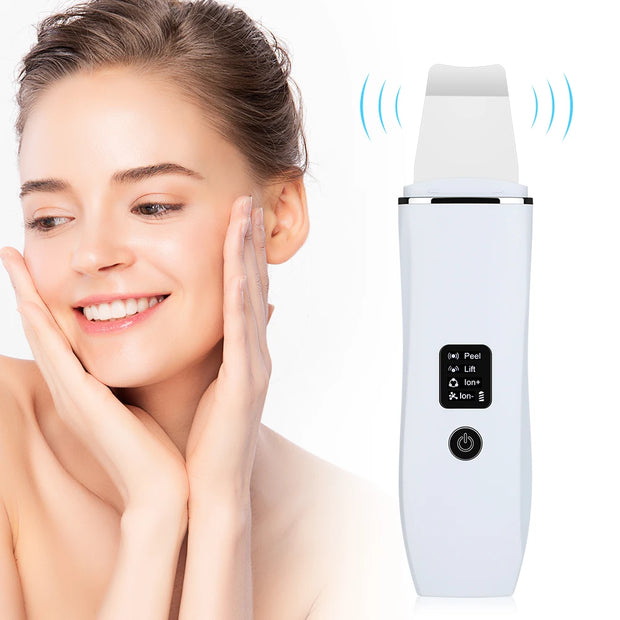 Ultrasonic Skin Scrubber Peeling Shovel EMS Microcurrent Ion Acne Blackhead Remover Face Deep Cleansing Facial Lifting Devices