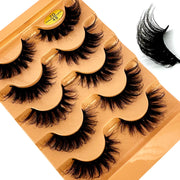 NEW 5pairs Classic Hybrid Volume Lashes New Arrival Wispy D Curl Short Russian Strip Lashes Makeup False Eyelashes
