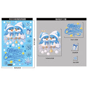 Christmas Blue Snowman Window Stickers Santa Claus Bird Snowflake Elk Ornaments Merry Christmas 2025 Happy New Year 2026