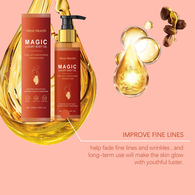 Body Firming Oil Deep Moisturizing Dry Skin Improve Sagging Skin Tightening Chest Thighs Nourishing Magic Luxury Body Care 100ml