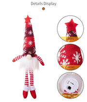 Christmas Faceless Doll Gnome Ornaments LED Light Plush Knitting Crafts Tree Pendant Christmas Decorations for Home Kids Gift