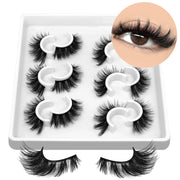 GROINNEYA 3D Natural False Lashes Cat Eye Eyelashes Fluffy Soft Cross 6 Pairs Manga Lashes Wispy Natural Eyelash Extension