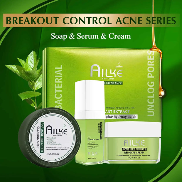 AILKE Acne Removal Face Care Set, Effectively Anti Acne-Prone Skin, Pimples, Control Breakouts, Unclog Pores, For Women and Men
