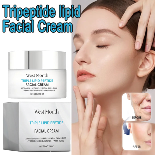 Tripeptide Lipid Facial Cream Ceramide Anti-Aging Tighten Sagging Skin Deeply Moisturize Efficient Nourishmen Coconut Acid 50g