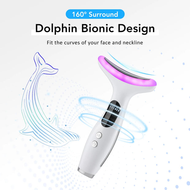 EMS Face Neck Beauty Device 7 Colors LED Photon Therapy Skin Tighten Reduce Double Chin Anti Wrinkle Facial Lifting Massager