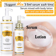 AILKE Vitamin C Skin Care Set, with Lightening Body Lotion, Even Skin Tone Face Cream, Whitening Serum, Brightening Soap