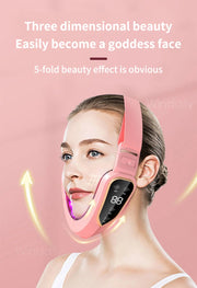 Facial Lifting Device LED Photon Therapy Facial Slimming Vibration Massager Double Chin V Face Shaped Cheek Lift  Belt Machine