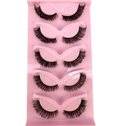 NEW 5pairs Classic Hybrid Volume Lashes New Arrival Wispy D Curl Short Russian Strip Lashes Makeup False Eyelashes