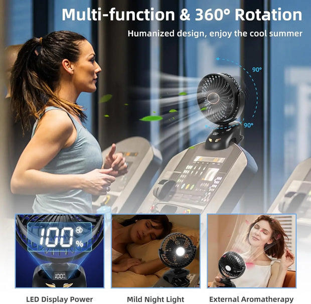 Small Desk Clip On Fan, Portable Personal USB Clip Fan For Home Office Travel Bed Stroller Camping Outdoor Golf Cart Fan