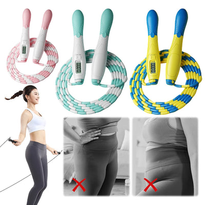 Beaded Jump Rope Skipping Rope with Counter Plastic Segmented Jump Rope Soft Beaded Skipping Rope for Indoor Outdoor