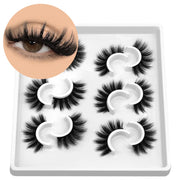 GROINNEYA 3D Natural False Lashes Cat Eye Eyelashes Fluffy Soft Cross 6 Pairs Manga Lashes Wispy Natural Eyelash Extension
