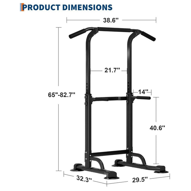 Adjustable Power Tower Pull-Up Rack Dip Station Free Standing Power Tower Station for Adults & Teens Home Office GYM