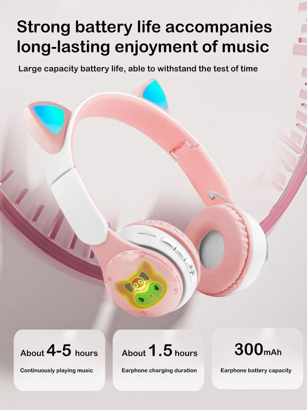 Headset Bluetooth headphones with vibrant RGB lighting effect, high battery life and low latency wireless Bluetooth headphones