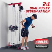 LAT Pulldown Machine,Multi-Functional Cable Machine with High and Low Pulley Station,Row Cable Machine Home Gym with Leg Support