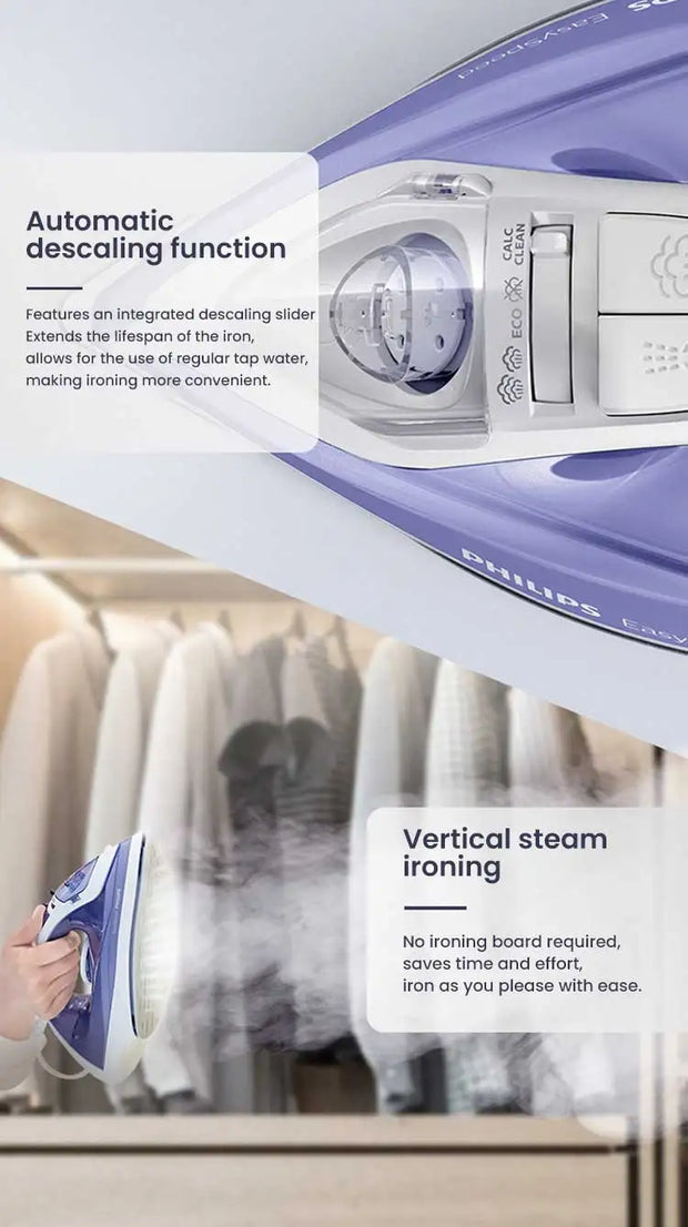 Philips Steam Iron GC1752/38 1700W 220V Iron Ceramic base plate The wire is 1.9 meters long 220ml capacity