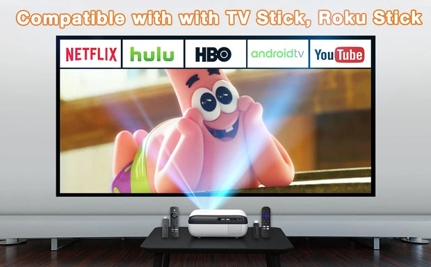 HAPPRUN Projector, native 1080P Bluetooth projector, portable outdoor, full HD mini projector, home bedroom speaker