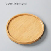 Multi Bamboo Tray Wood Saucer Flower Pot Tray Cup Pad Coaster Plate Kitchen Decorative Plate Creative Coaster Coffee Cup Mat