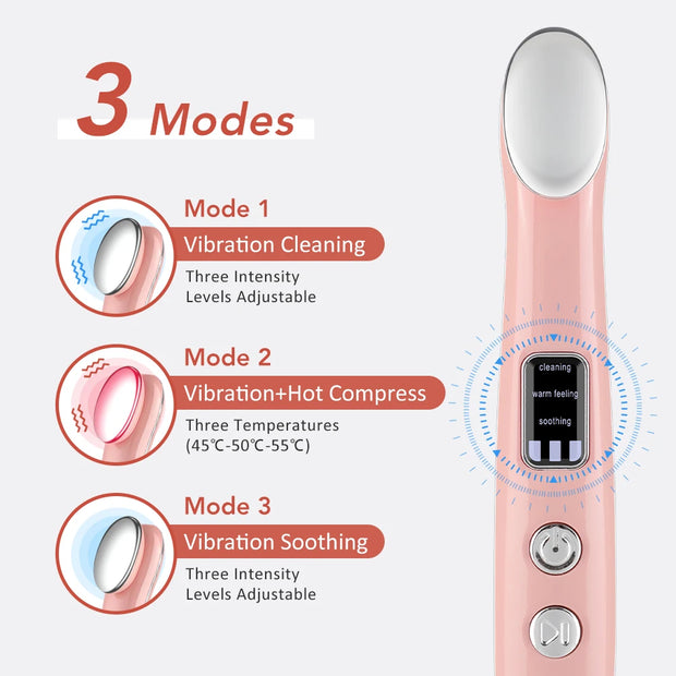 New Smart Eye Vibration Massage 3 Mode Hot Therapy for Eye Care Facial Relaxation Tool Portable Rechargeable Home Use Massager