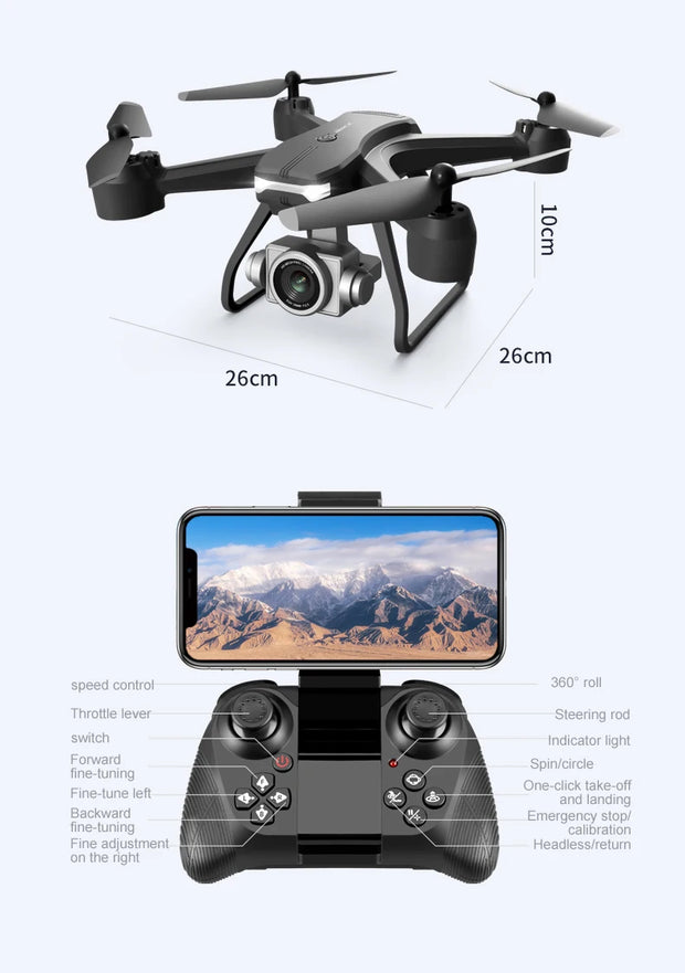 New V14 Drone 8K Profesional 1080P HD Dual Camera WiFi FPV Drones Height Keep RC Quadcopter Helicopter Dron Kids Toys Gift