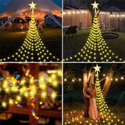 2025 New Year Decoration Christmas Fairy String Lights Outdoor USB Remote Stars Waterfall Garden Lights for Home Party Wedding