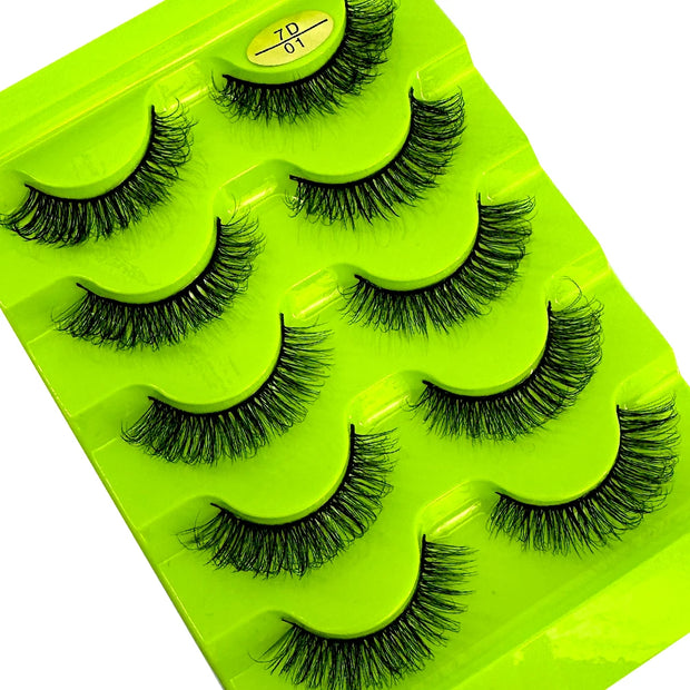 NEW 5pairs Classic Hybrid Volume Lashes New Arrival Wispy D Curl Short Russian Strip Lashes Makeup False Eyelashes