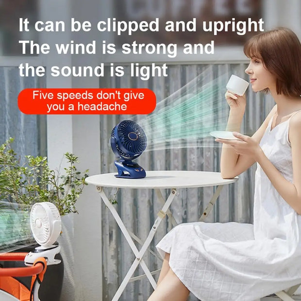 Small Desk Clip On Fan, Portable Personal USB Clip Fan For Home Office Travel Bed Stroller Camping Outdoor Golf Cart Fan